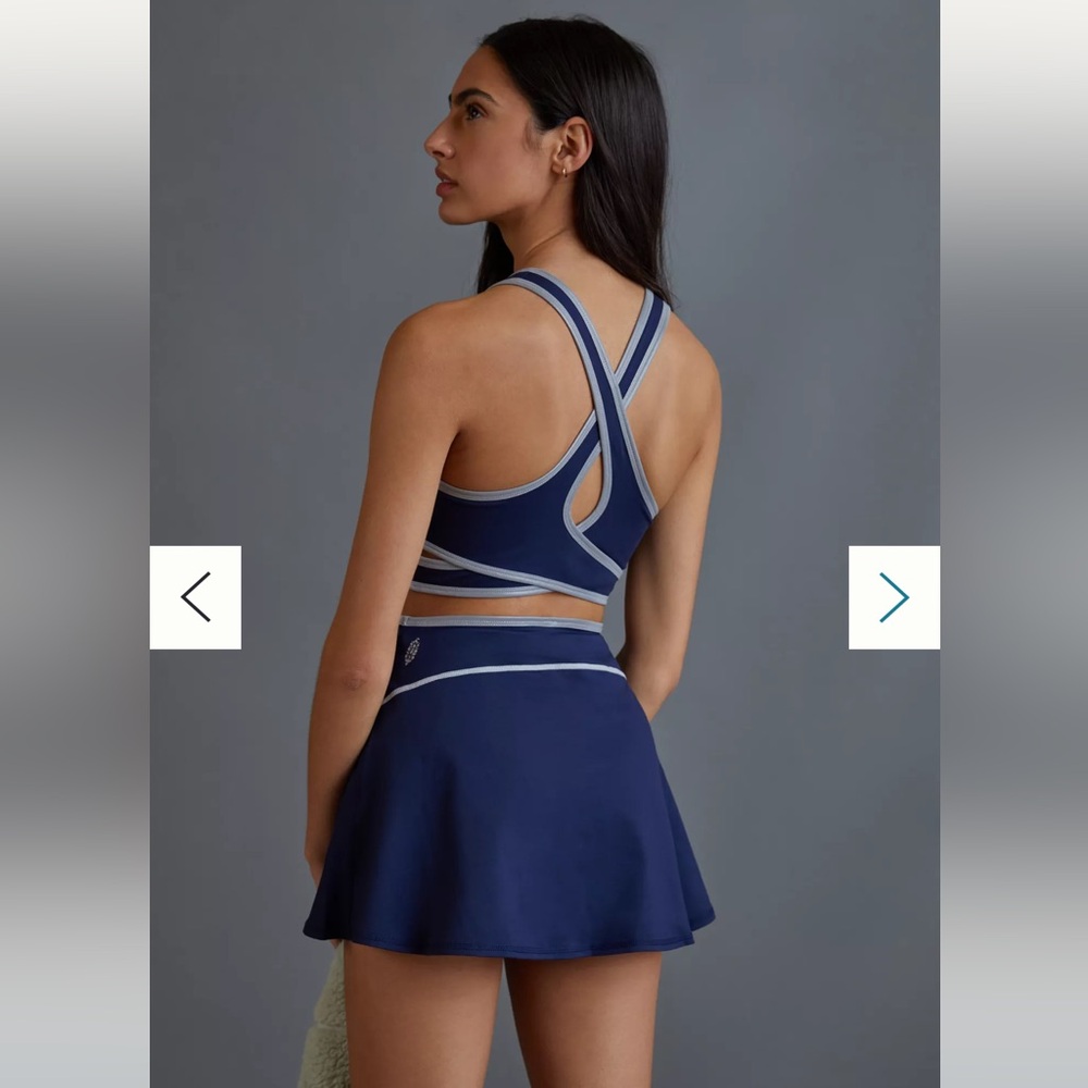 NWT Free People Movement Give It A Whirl Cutout Dress In Navy